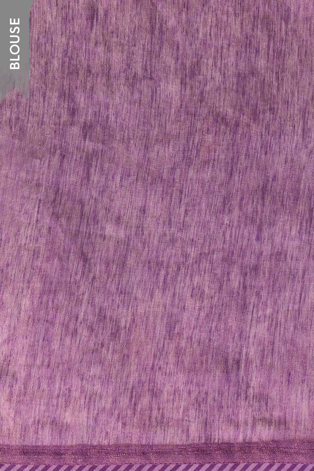 Dark Violet Tissue Lyocell Linen Embroidered Saree image number null