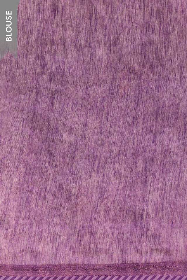 Dark Violet Tissue Lyocell Linen Embroidered Saree thumbnail image number null