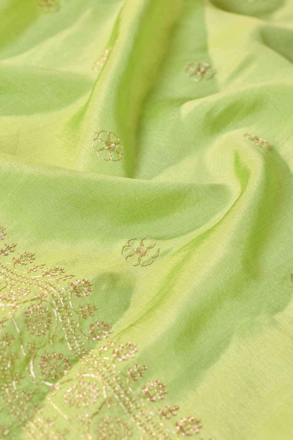 Green Embroidered Silk Viscose Saree image number null