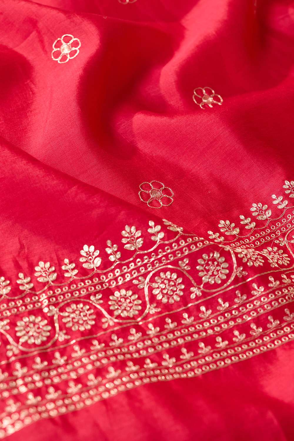 Dark Pink Embroidered Silk Viscose Saree image number null