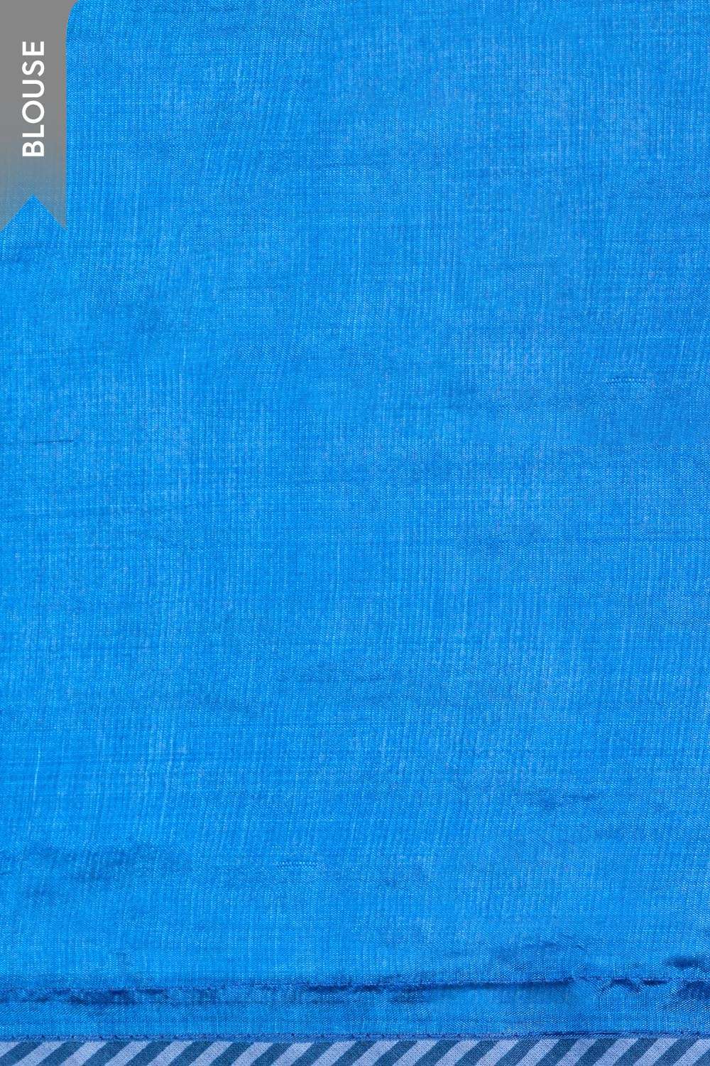 Blue Embroidered Silk Viscose Saree image number null