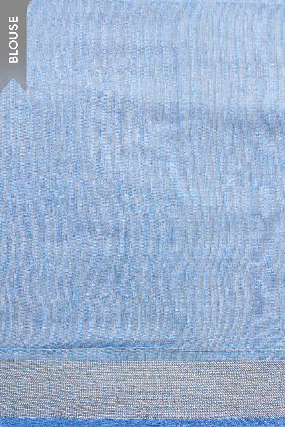 Light Blue Embroidered Tissue Lyocell Linen Saree image number null