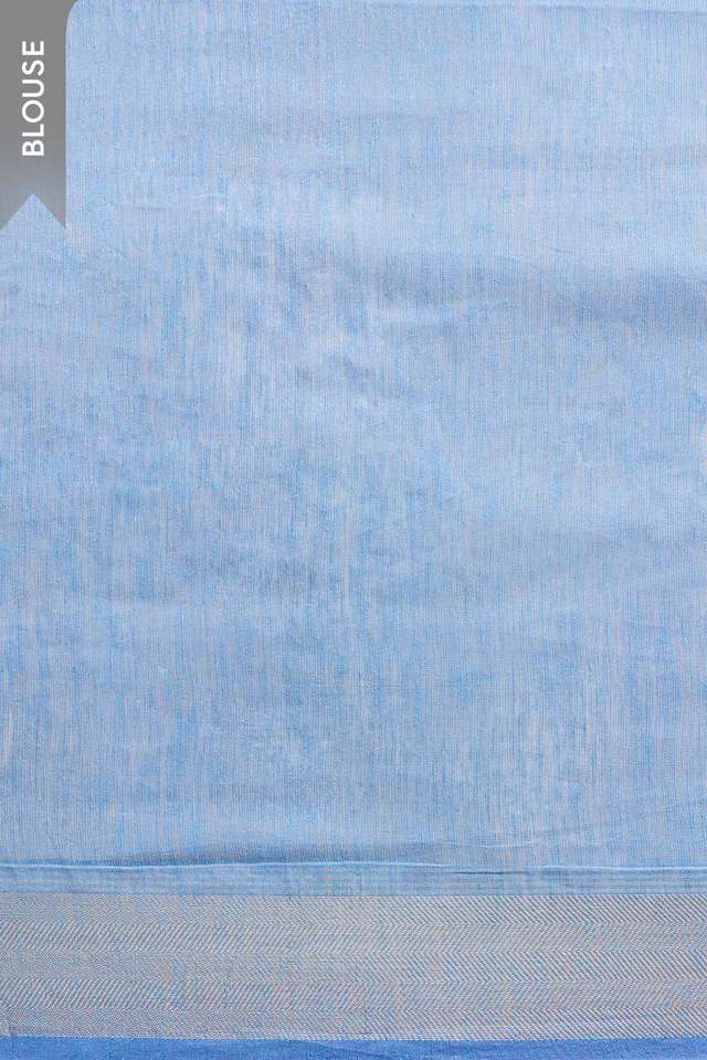 Light Blue Embroidered Tissue Lyocell Linen Saree thumbnail image number null