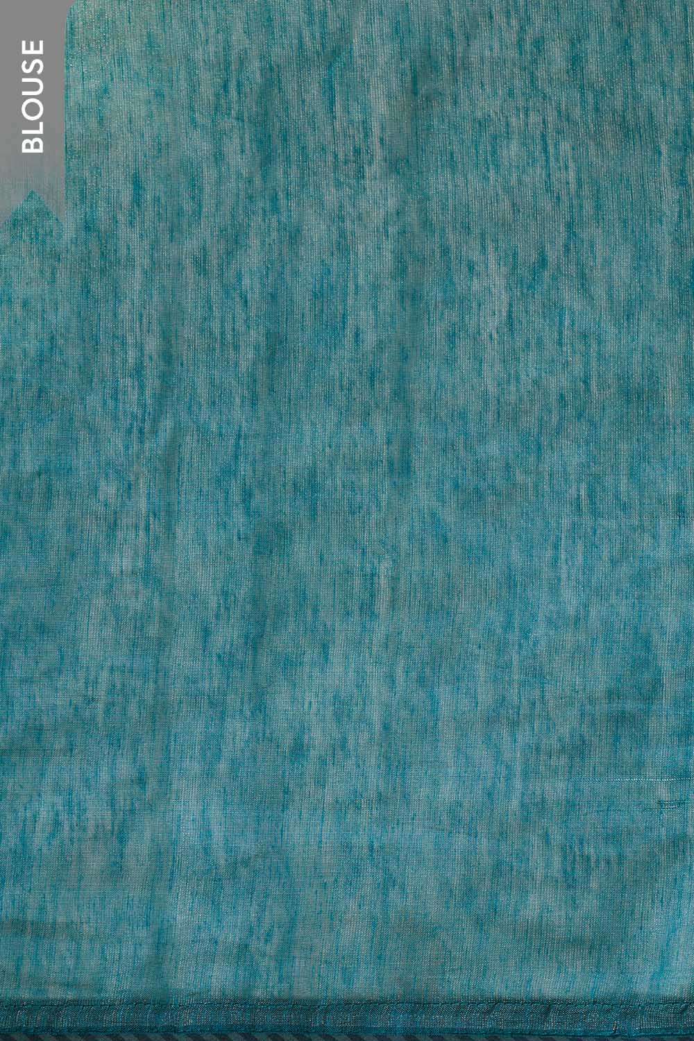 Blue Tissue Lyocell Linen Embroidered Saree image number null