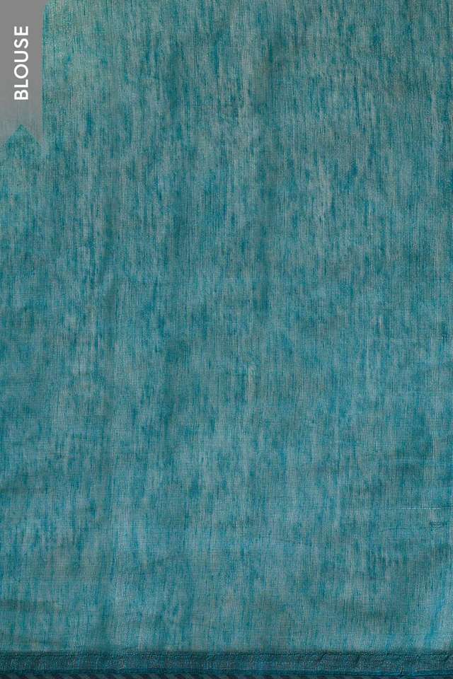 Blue Tissue Lyocell Linen Embroidered Saree thumbnail image number null