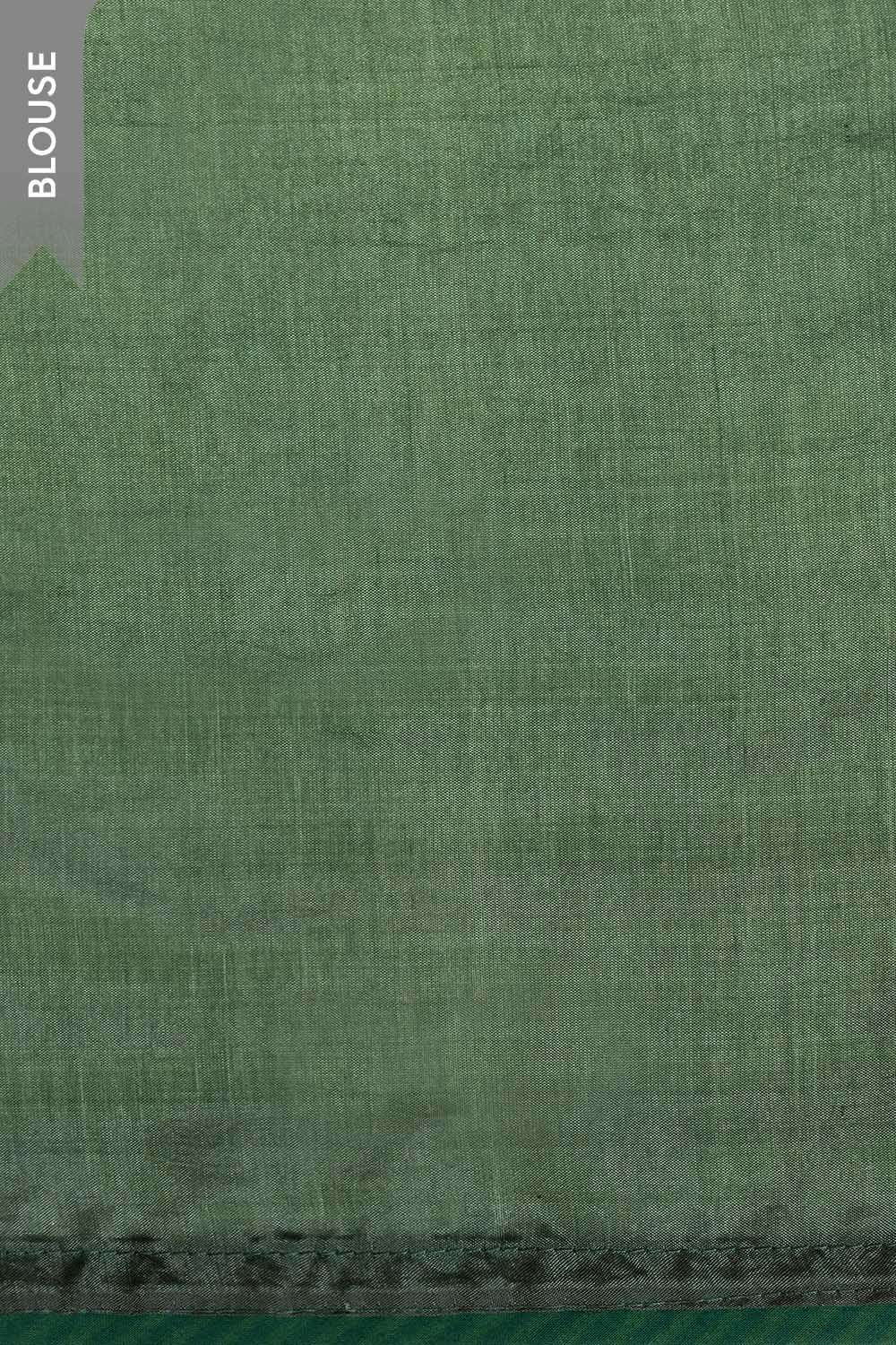 Dark Green Embroidered Silk Viscose Saree image number null