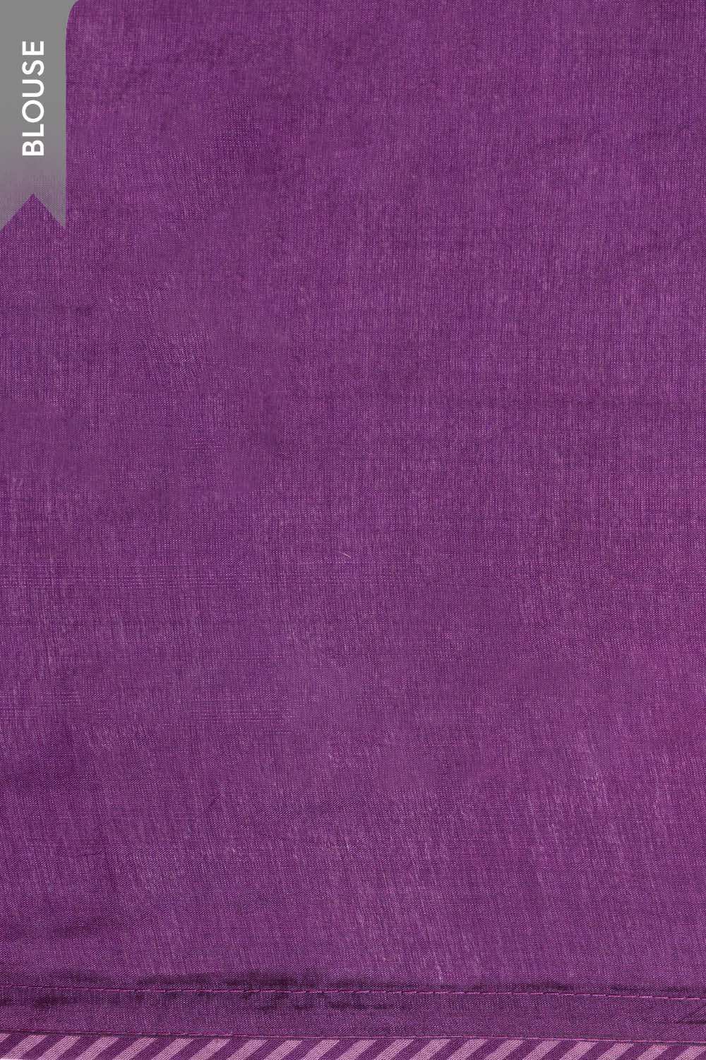 Dark Violet Embroidered Silk Viscose Saree image number null