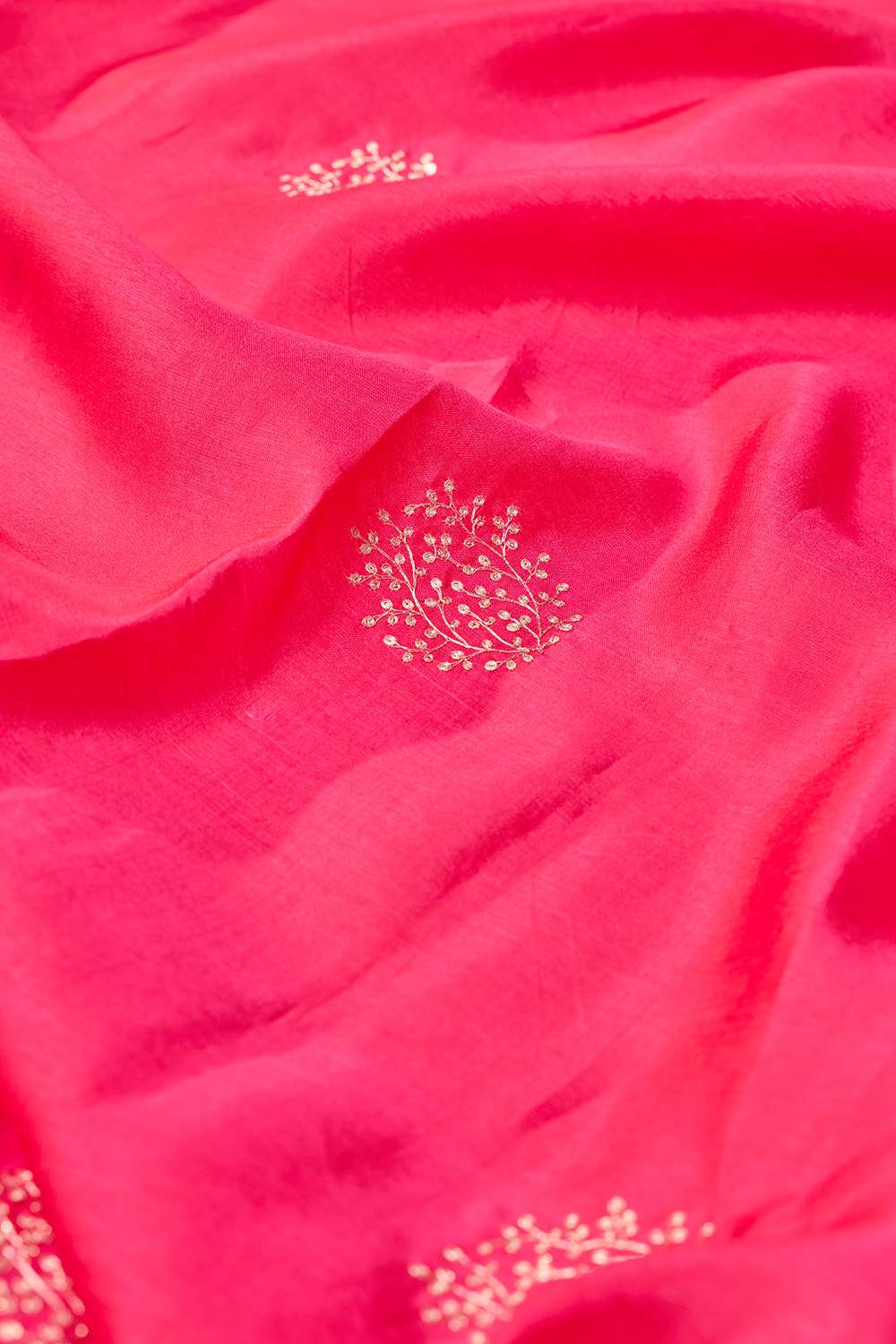 Pink Embroidered Silk Viscose Saree image number null