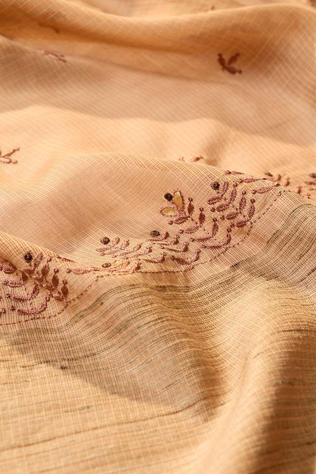 Brown Embroidered Silk Viscose Saree thumbnail image number null
