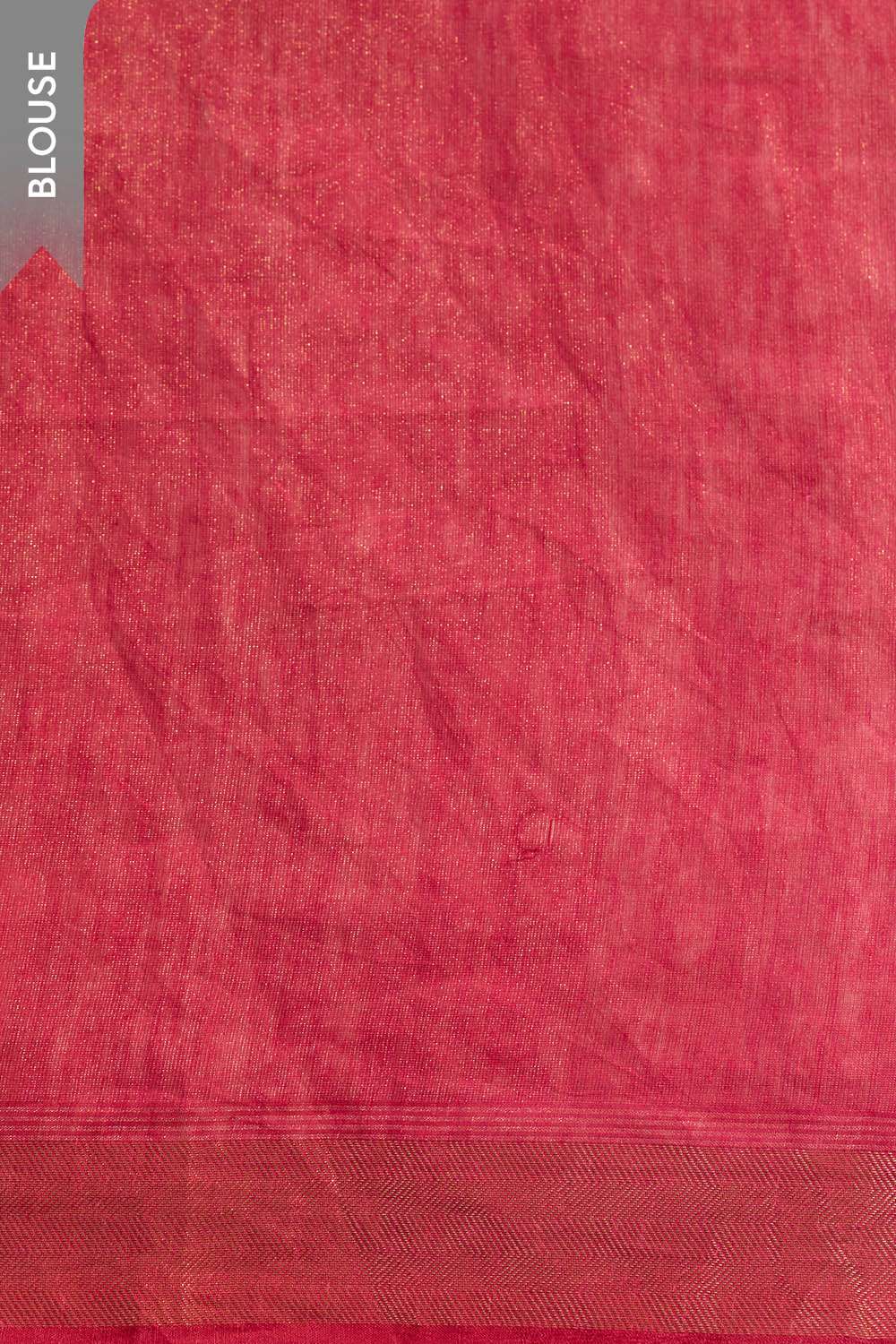 Dark Pink Tissue Lyocell Linen Embroidered Saree image number null