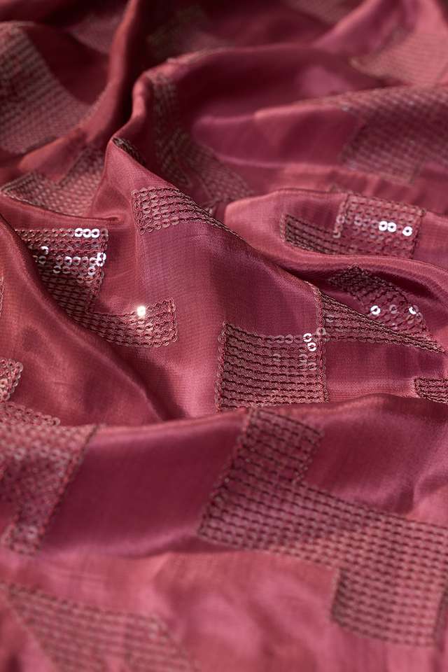 Purple Embroidered Viscose Crepe Saree thumbnail image number null