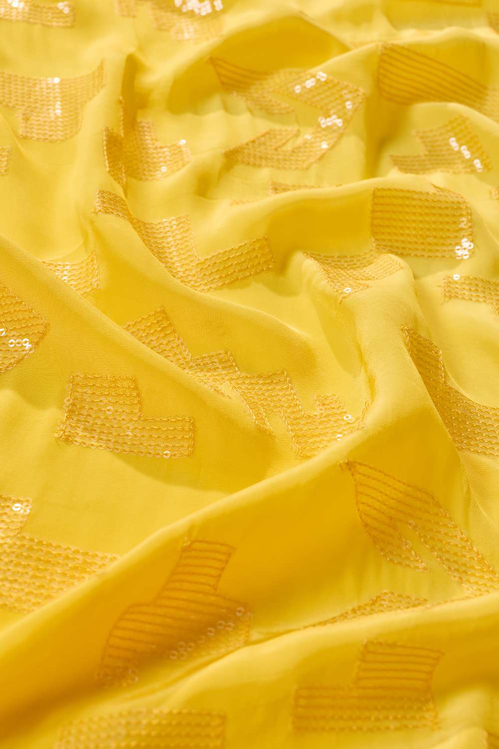 Yellow Embroidered Viscose Crepe Saree image number null