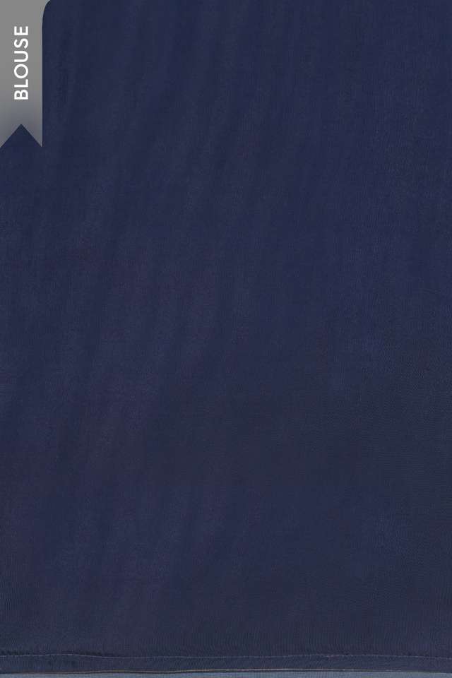 Dark Blue Viscose Crepe Embroidered Saree thumbnail image number null