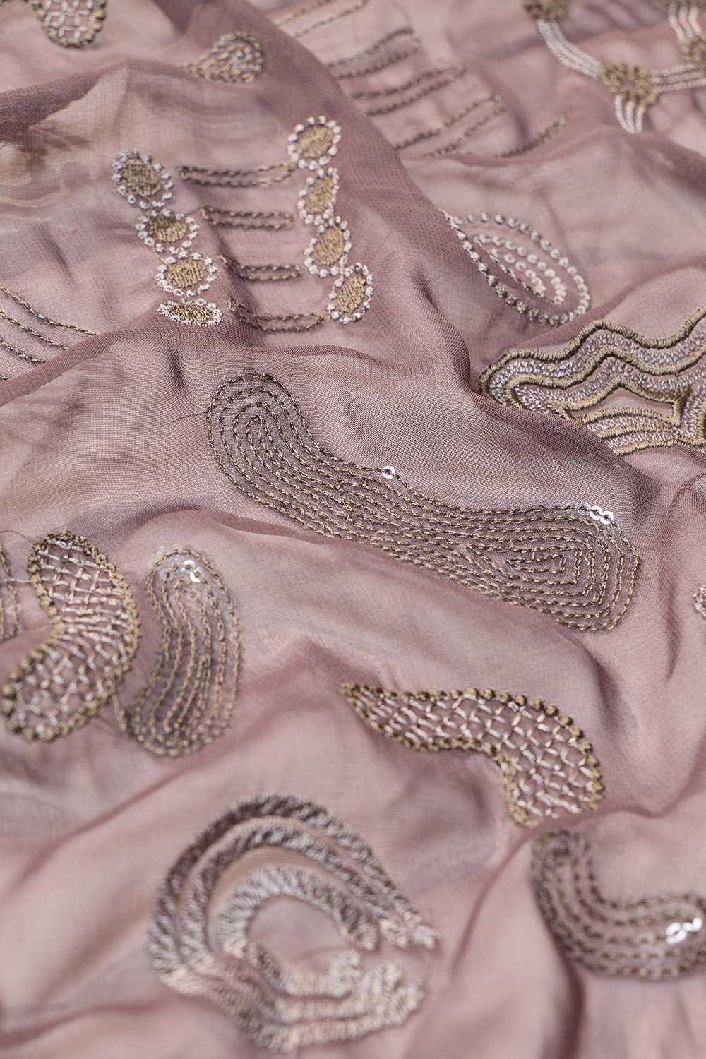 Grey Viscose Georgette Embroidered Saree image number null