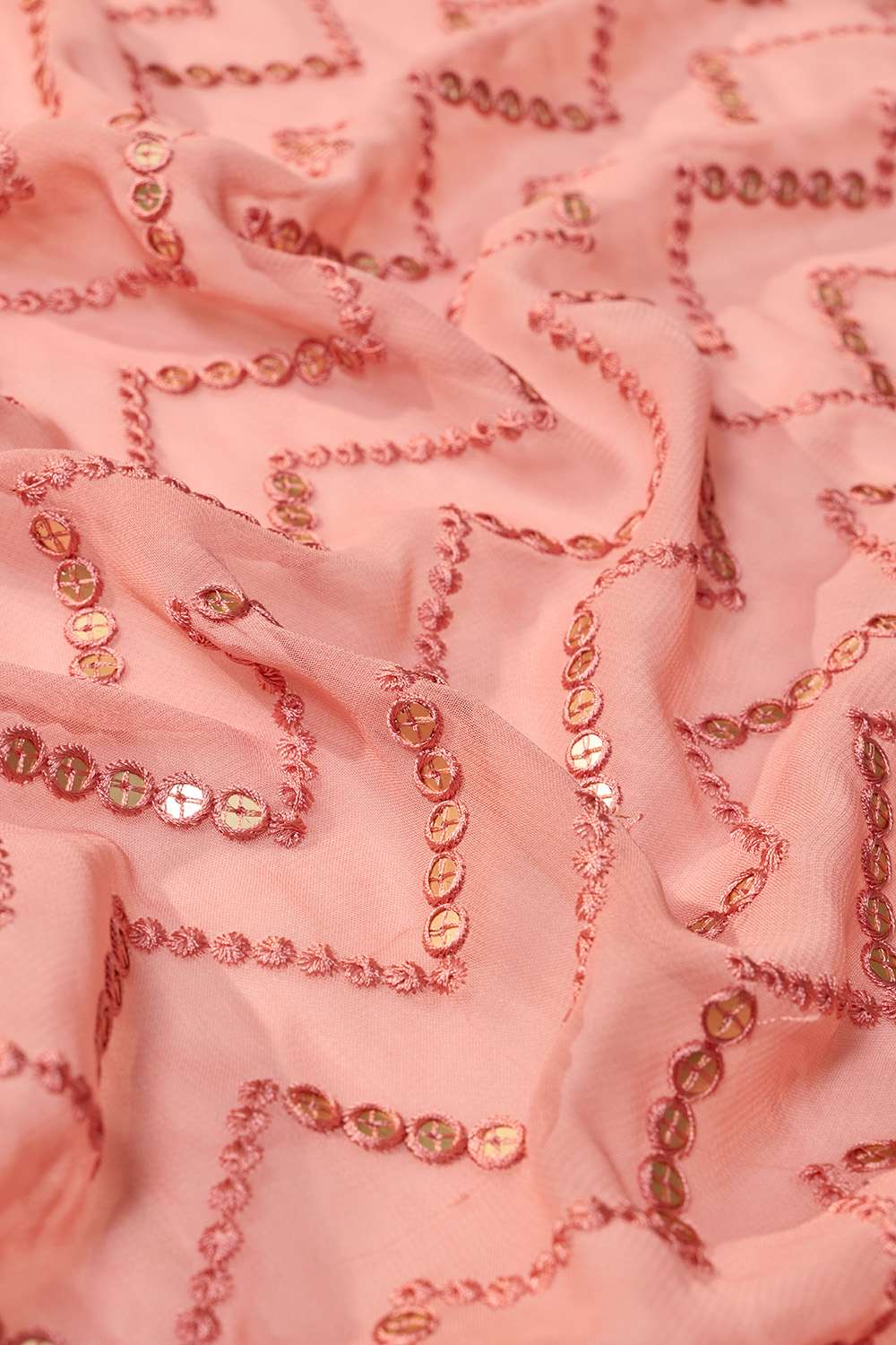 Light Pink Viscose Georgette Embroidered Saree image number null