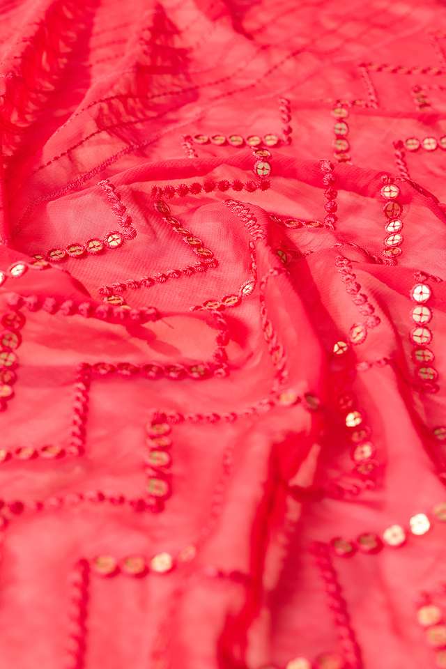 Pink Viscose Georgette Embroidered Saree thumbnail image number null