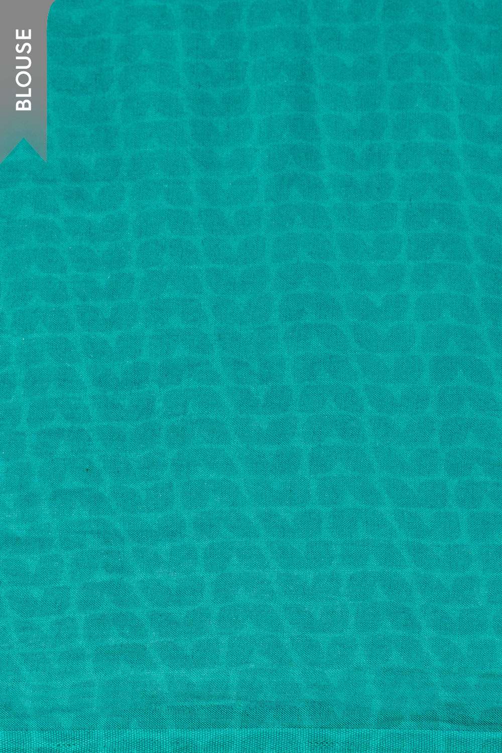Blue Bengal Screen Printed Pure Cotton Mulmul Saree image number null