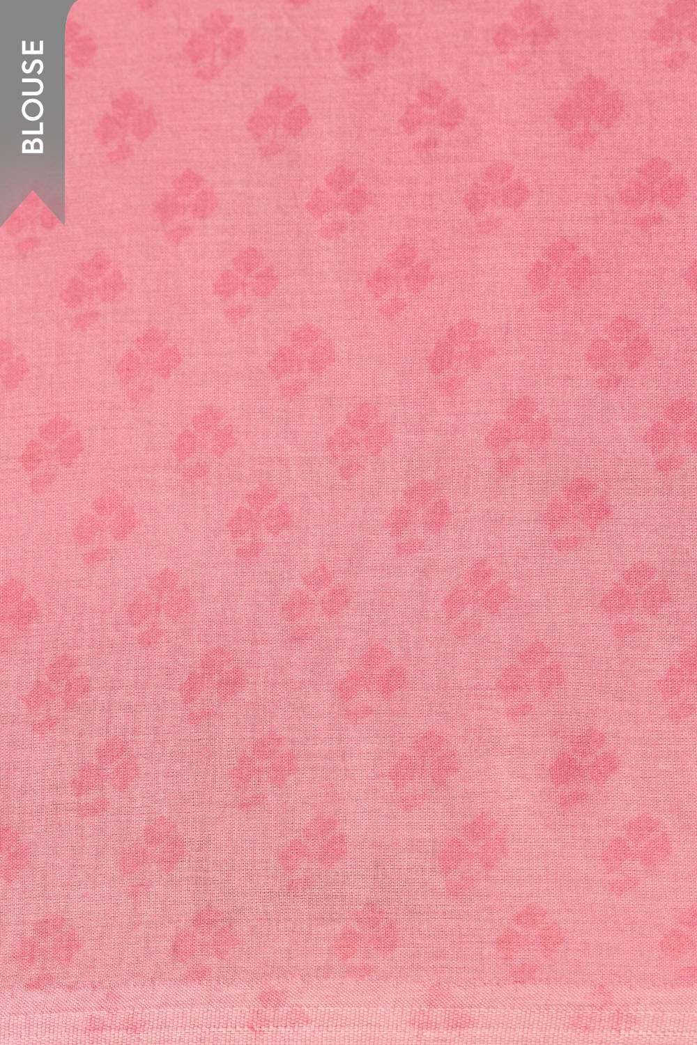 Pink Bengal Screen Printed Pure Cotton Mulmul Saree image number null
