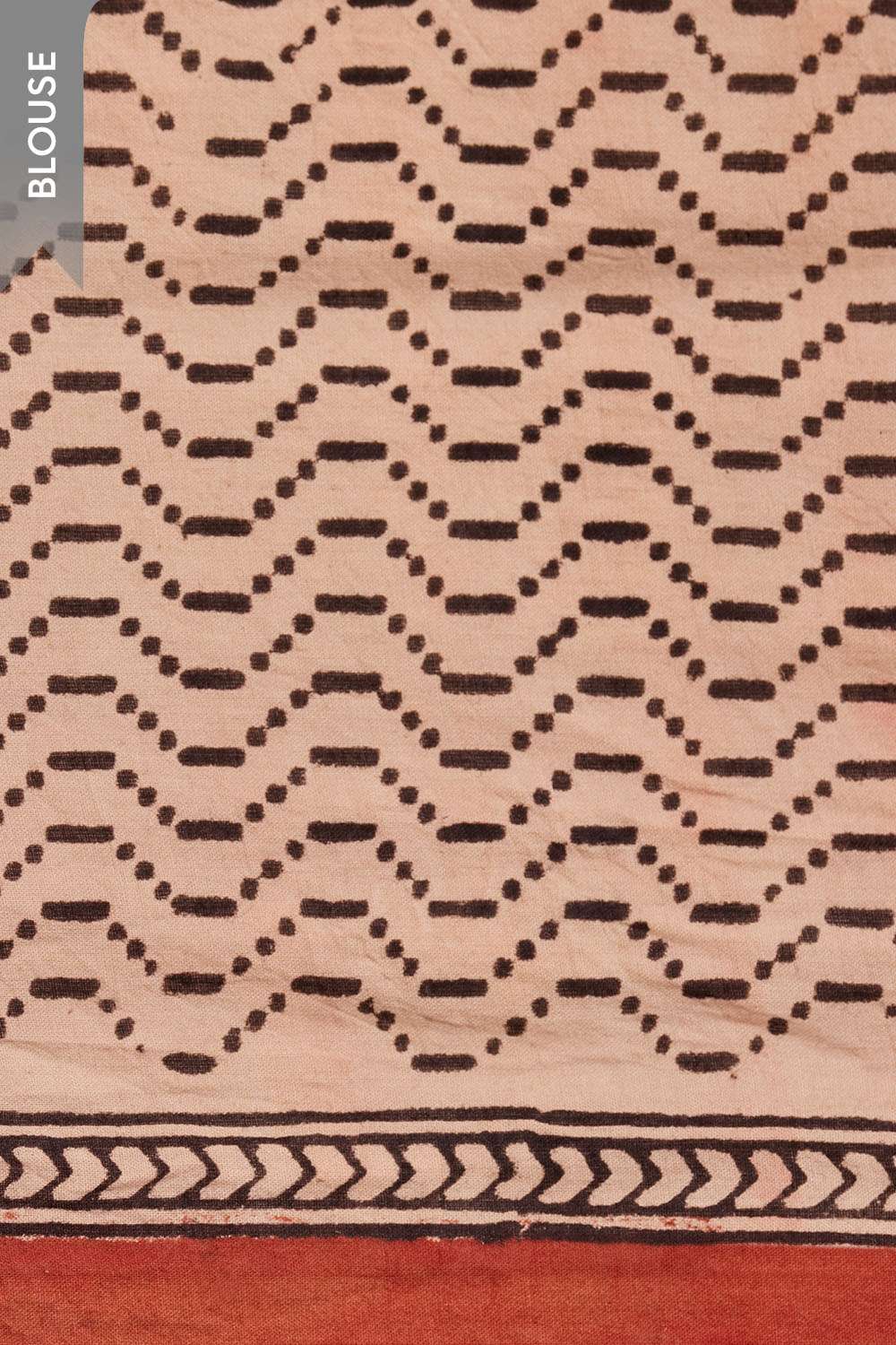Dark Red Rajasthan Block Printed Pure Cotton Saree image number null