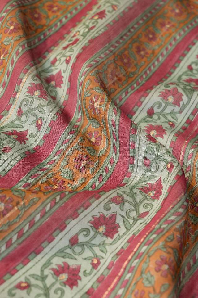 Green Rajasthan Pure Silk Cotton Printed Sanganeri Saree thumbnail image number null