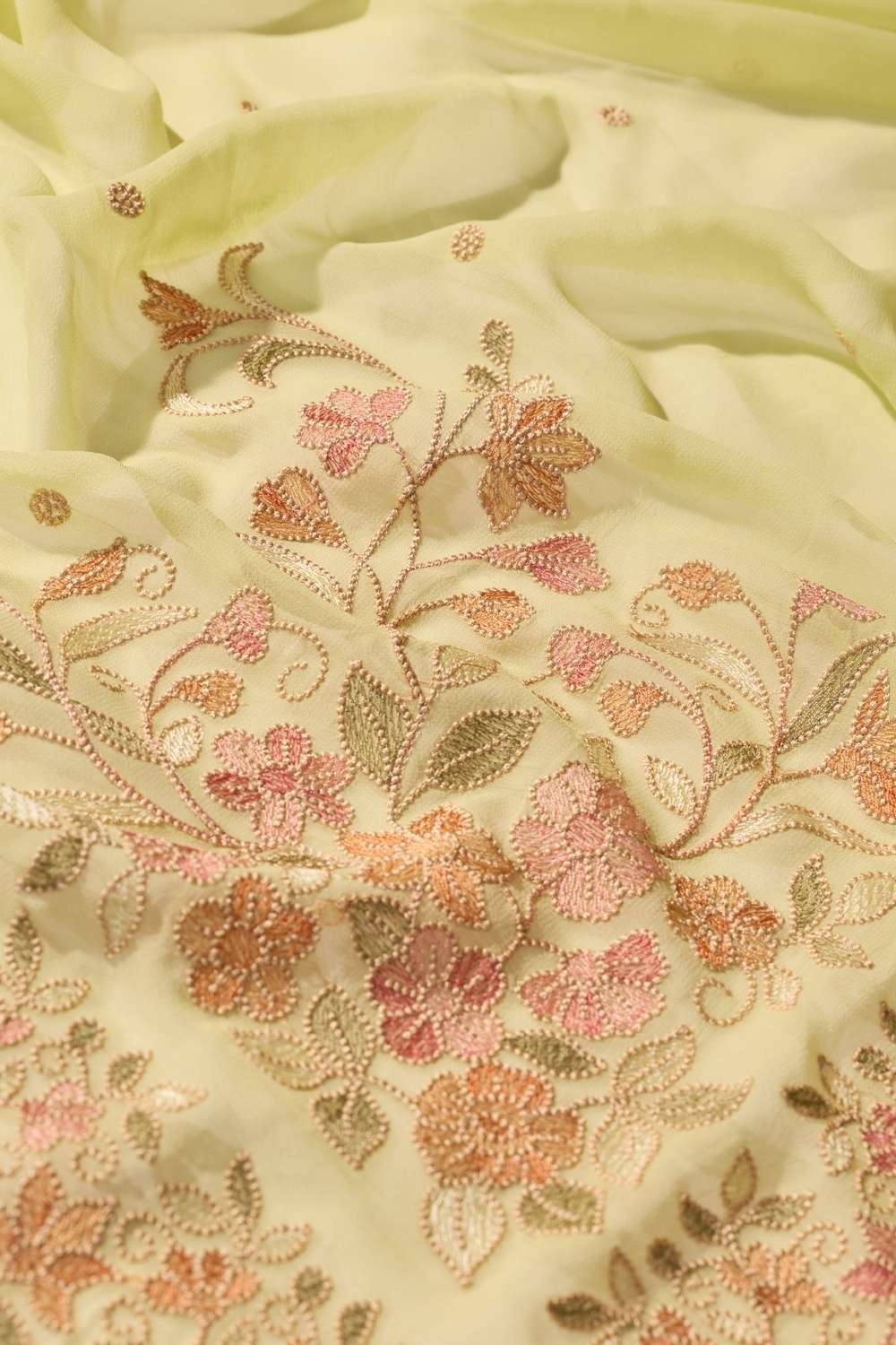 Light Green  Viscose Georgette Embroidered Saree image number null