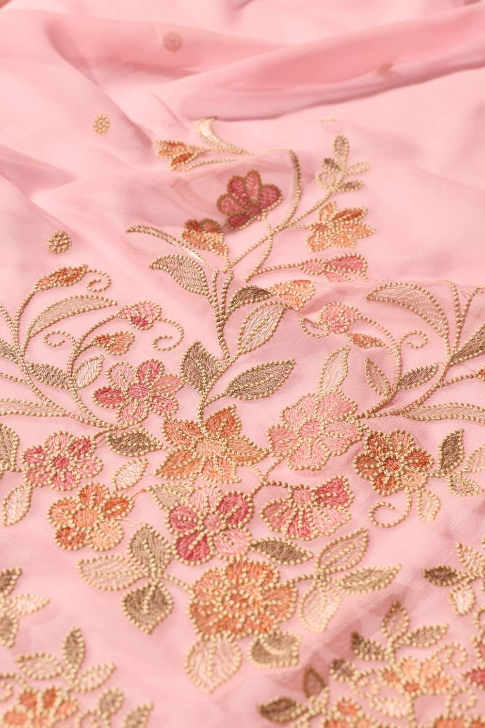 Light Pink  Viscose Georgette Embroidered Saree image number null