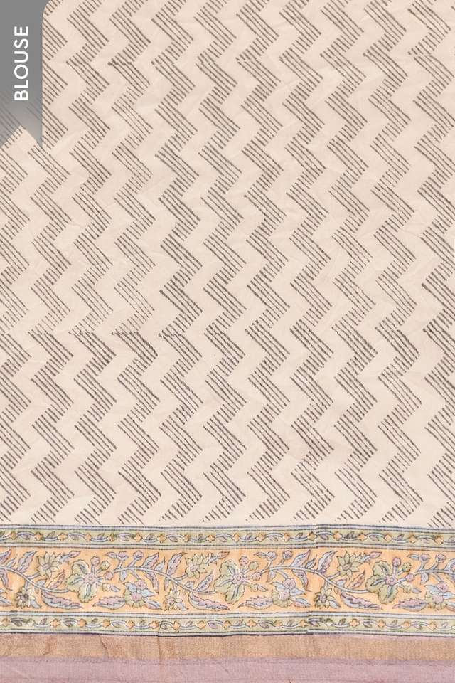 Light Orange Rajasthan Pure Silk Cotton Printed Sanganeri Saree thumbnail image number null