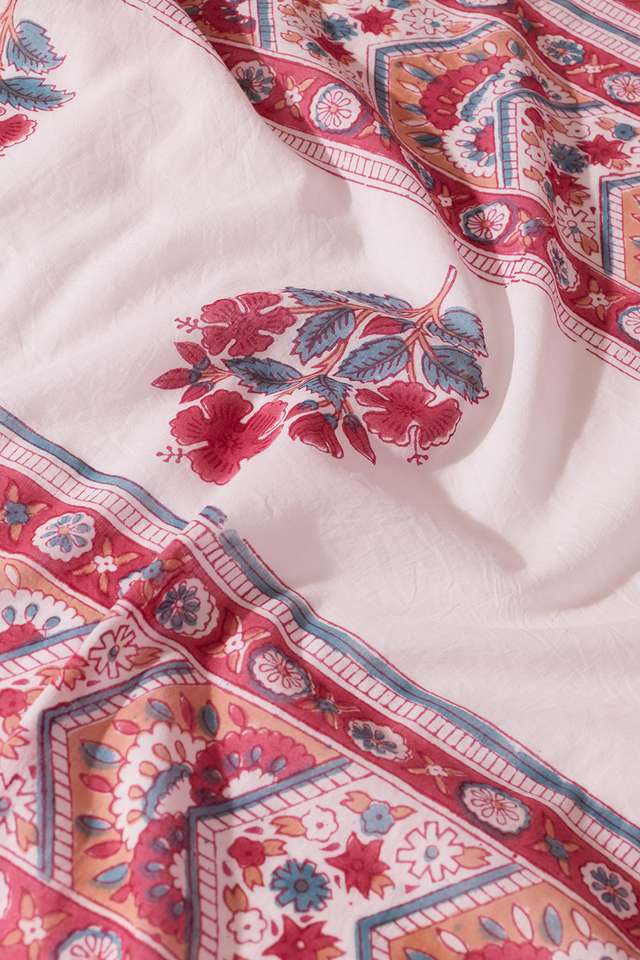 Blue Rajasthan Pure Cotton Printed Sanganeri Saree thumbnail image number null