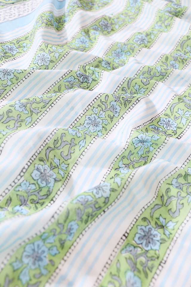 Light Green Rajasthan Pure Cotton Printed Sanganeri Saree thumbnail image number null