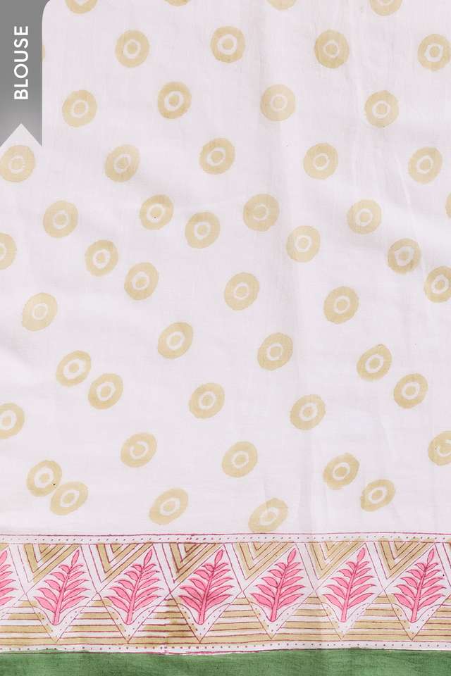 Light Blue Rajasthan Pure Cotton Printed Sanganeri Saree thumbnail image number null