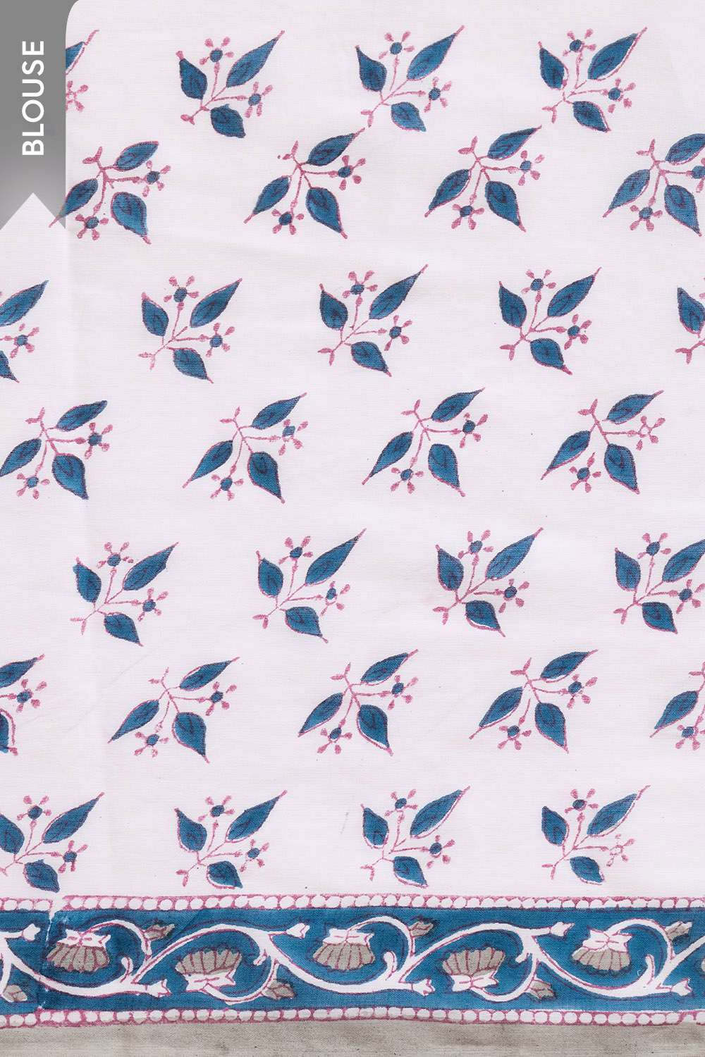 Blue Rajasthan Pure Cotton Printed Sanganeri Saree image number null