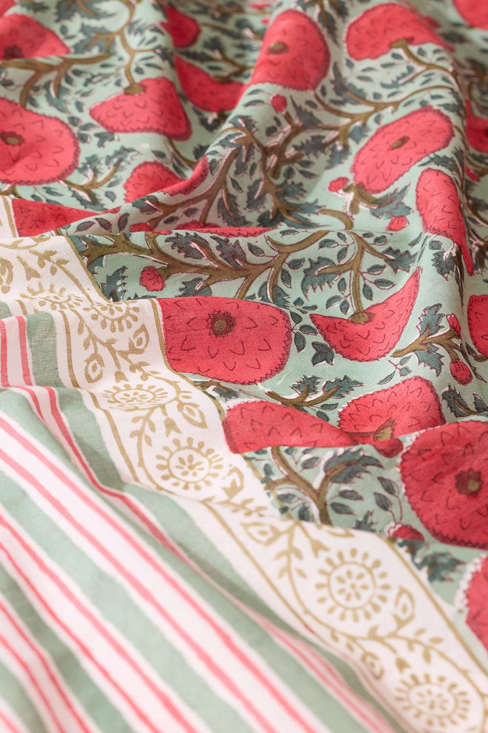Light Green Rajasthan Pure Cotton Printed Sanganeri Saree image number null