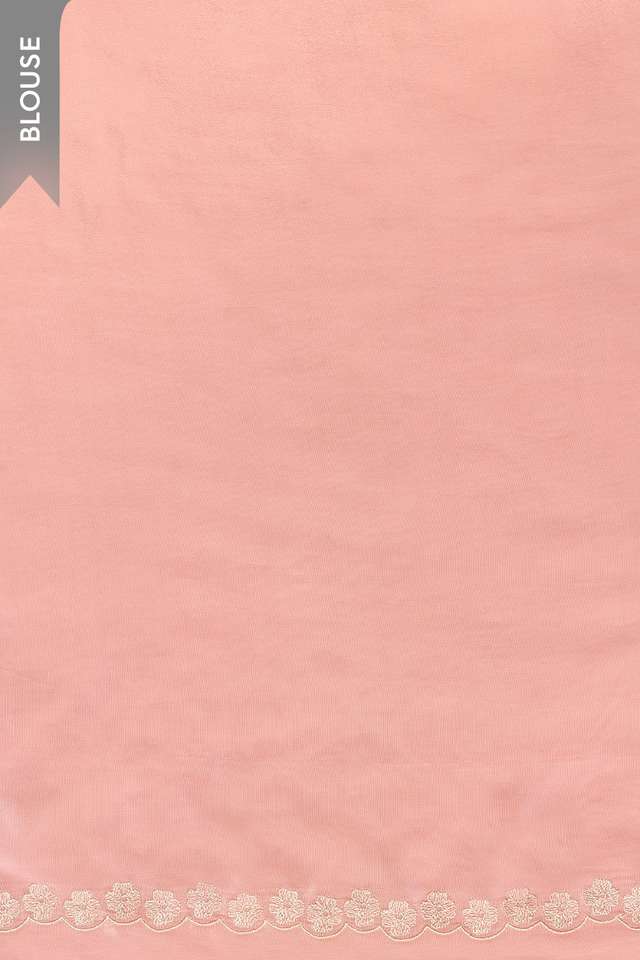 Light Pink Viscose Organza Embroidered Saree thumbnail image number null