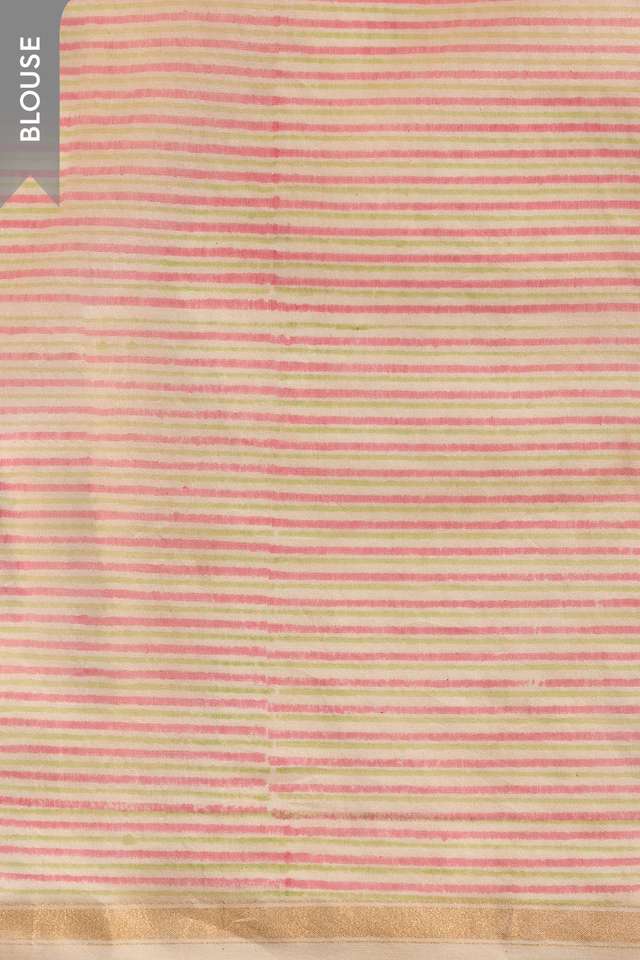 Light Pink Rajasthan Pure Silk Cotton Printed Sanganeri Saree thumbnail image number null