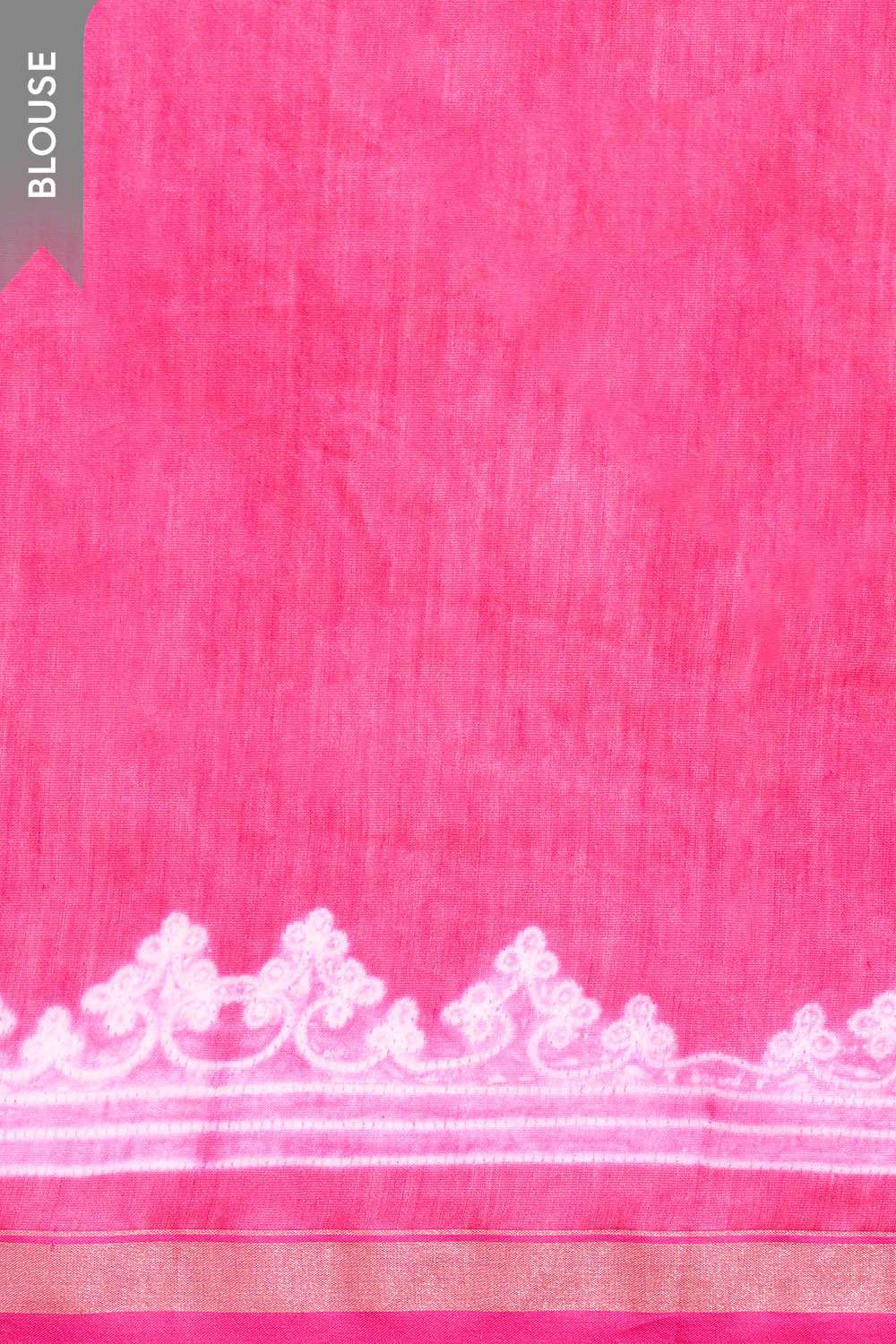 Pink Pure Silk Cotton Tie and Dye Shibori Saree image number null