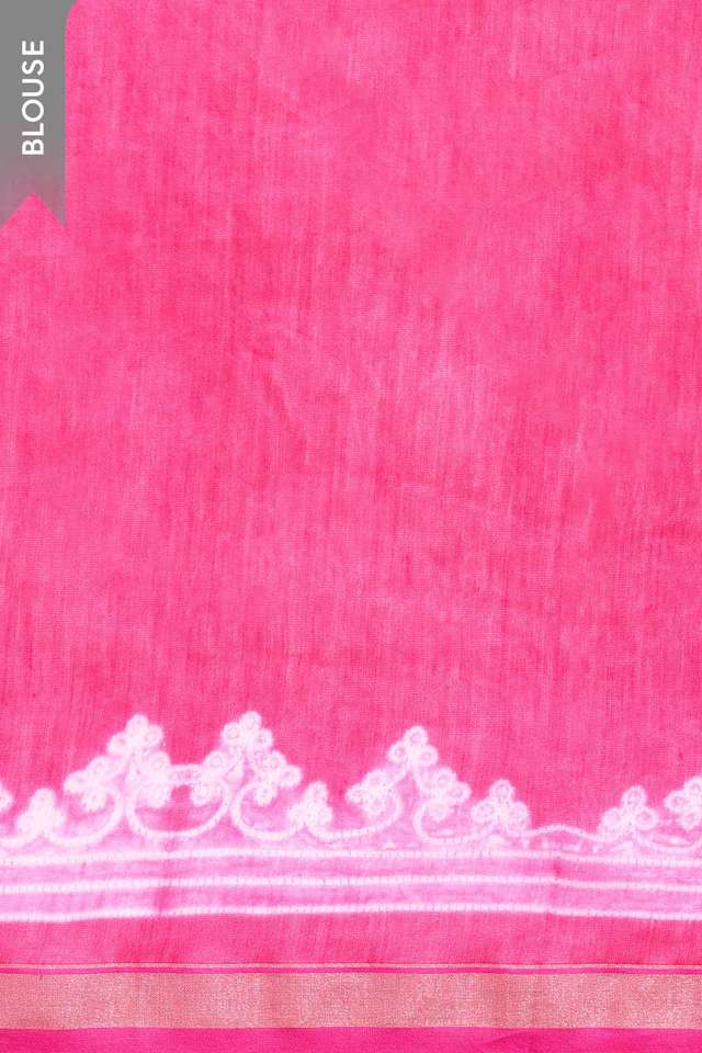 Pink Pure Silk Cotton Tie and Dye Shibori Saree thumbnail image number null