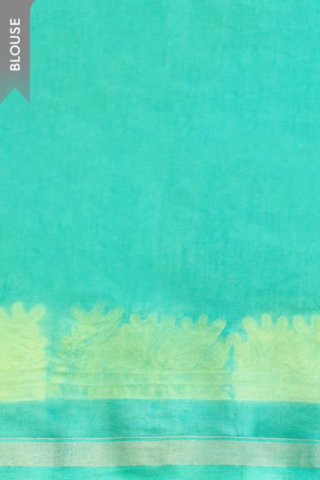 Green Pure Silk Cotton Tie and Dye Shibori Saree thumbnail image number null