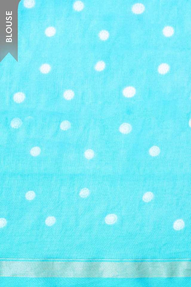 Blue Pure Silk Cotton Tie and Dye Shibori Saree thumbnail image number null