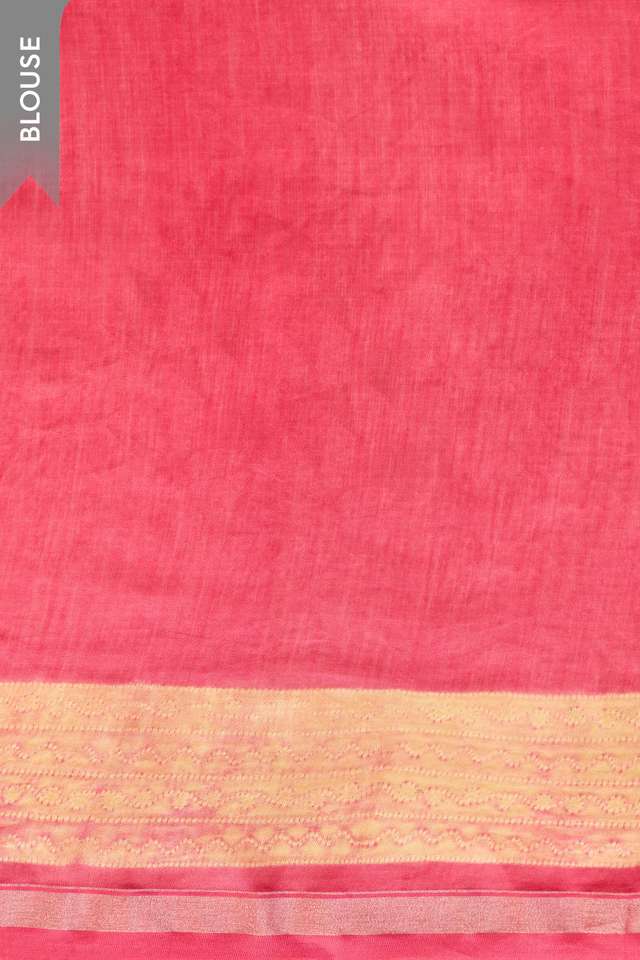 Pink Pure Silk Cotton Tie and Dye Shibori Saree thumbnail image number null