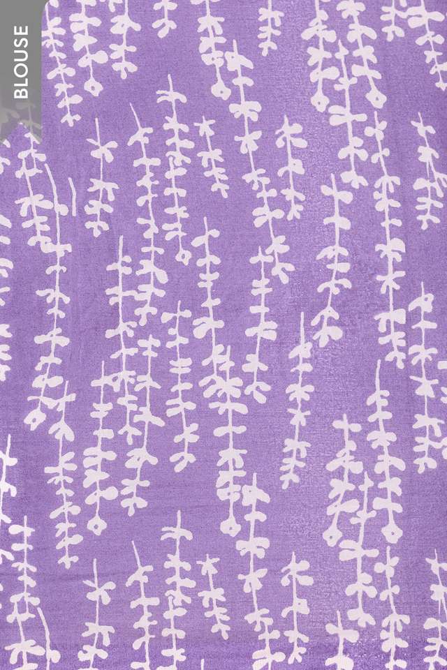 Light Violet Screen Printed Pure Cotton Saree thumbnail image number null