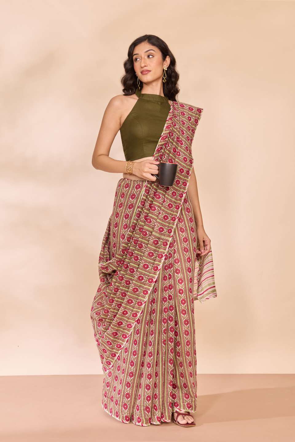 Dark Pink Rajasthan Screen Printed Pure Silk Cotton Saree