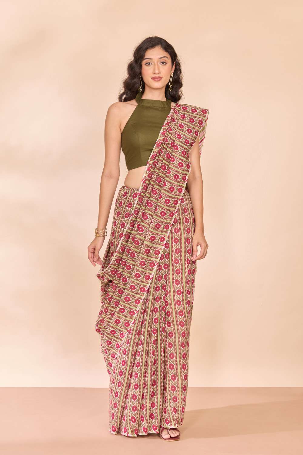 Dark Pink Rajasthan Screen Printed Pure Silk Cotton Saree image number null