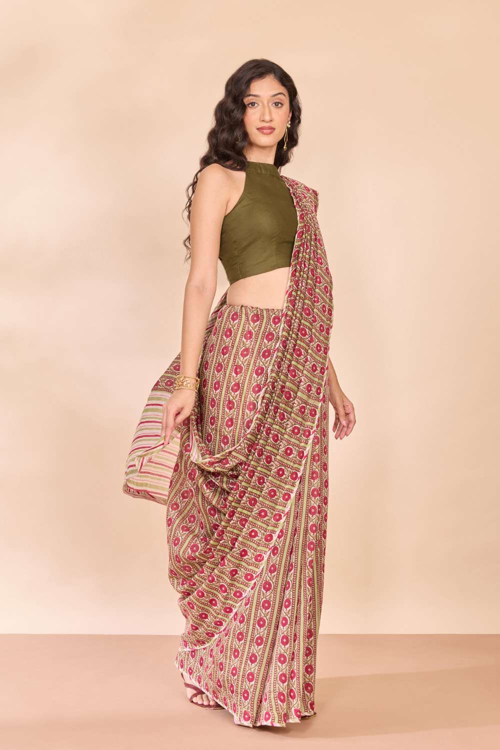 Dark Pink Rajasthan Screen Printed Pure Silk Cotton Saree image number null