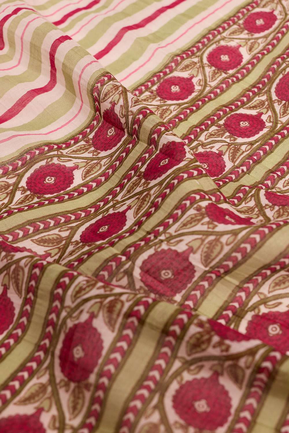 Dark Pink Rajasthan Screen Printed Pure Silk Cotton Saree image number null