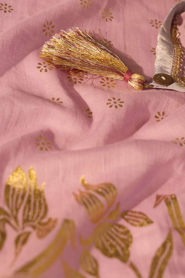 Purple Printed Cotton Viscose Saree thumbnail image number null
