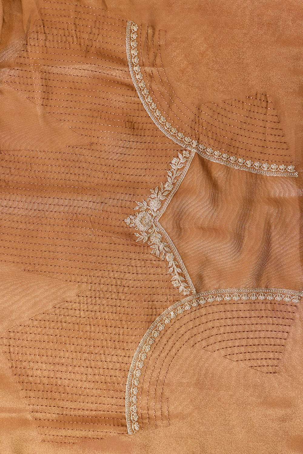 Light Pink Viscose Tissue Embroidered Saree image number null