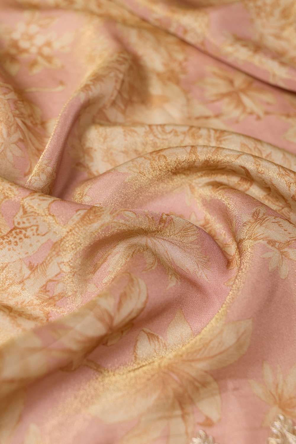 Light Pink Viscose Tissue Embroidered Saree image number null