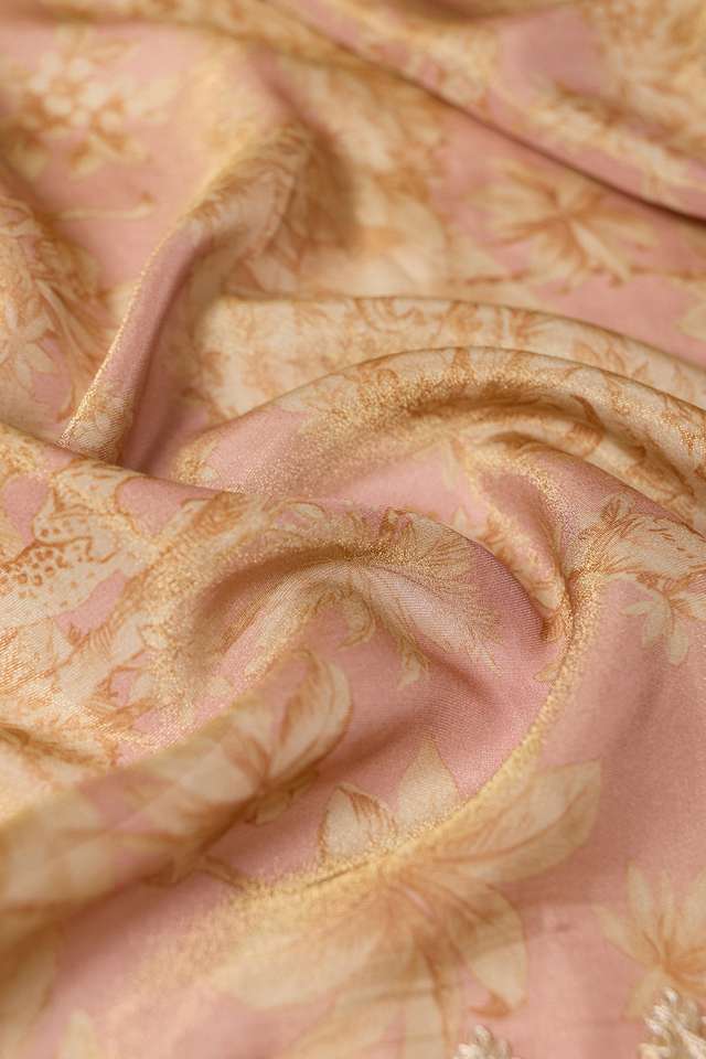 Light Pink Viscose Tissue Embroidered Saree thumbnail image number null