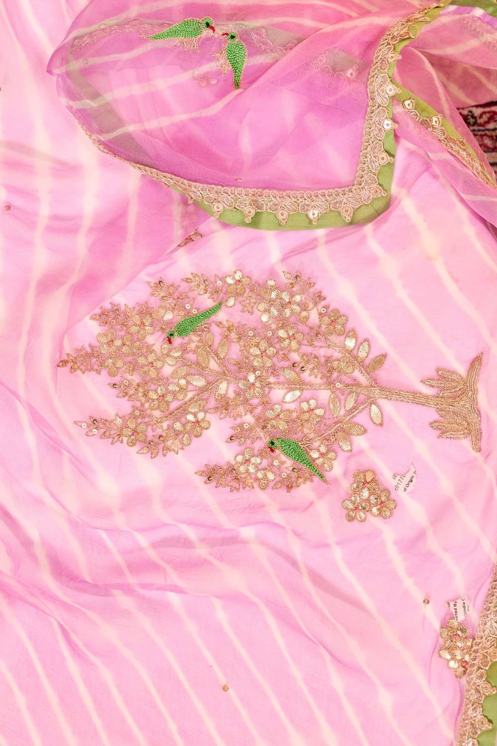 Light Violet Rajasthan Viscose Chiffon Embroidered Saree image number null