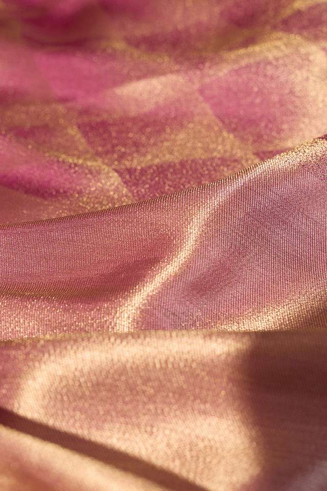 Purple Woven Viscose Tissue Saree thumbnail image number null